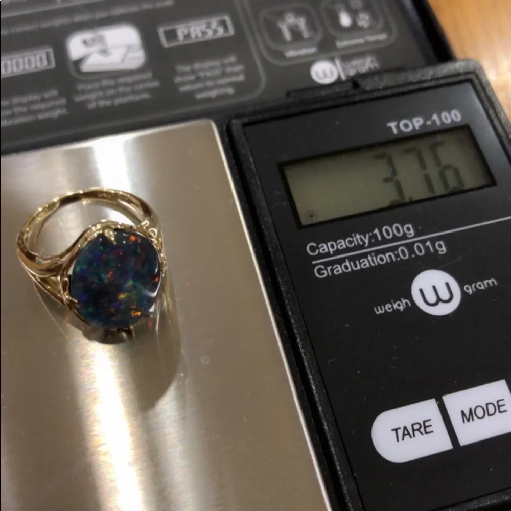 Solid 14k gold (not plated) triplet Australian Opal - Picture 5 of 5